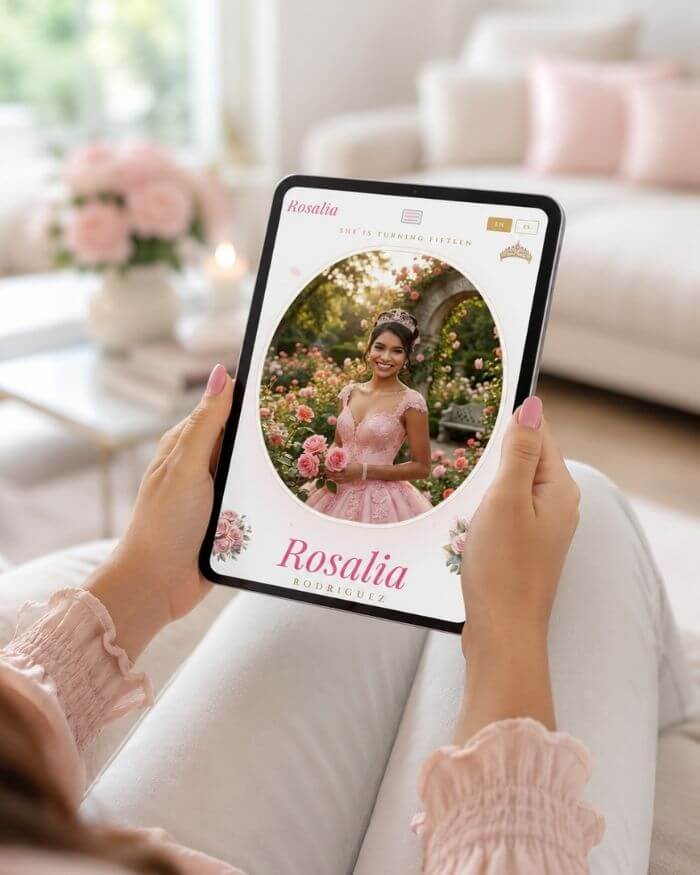 Sample Quince Invitation page on a phone