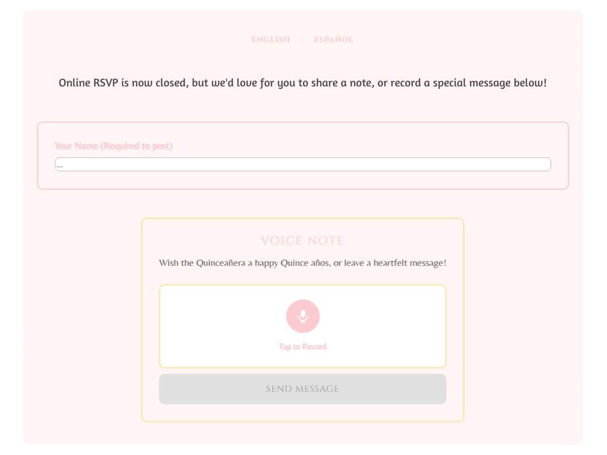 Dynamic response handling for closed RSVP form