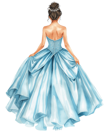 Quinceañera in blue dress
